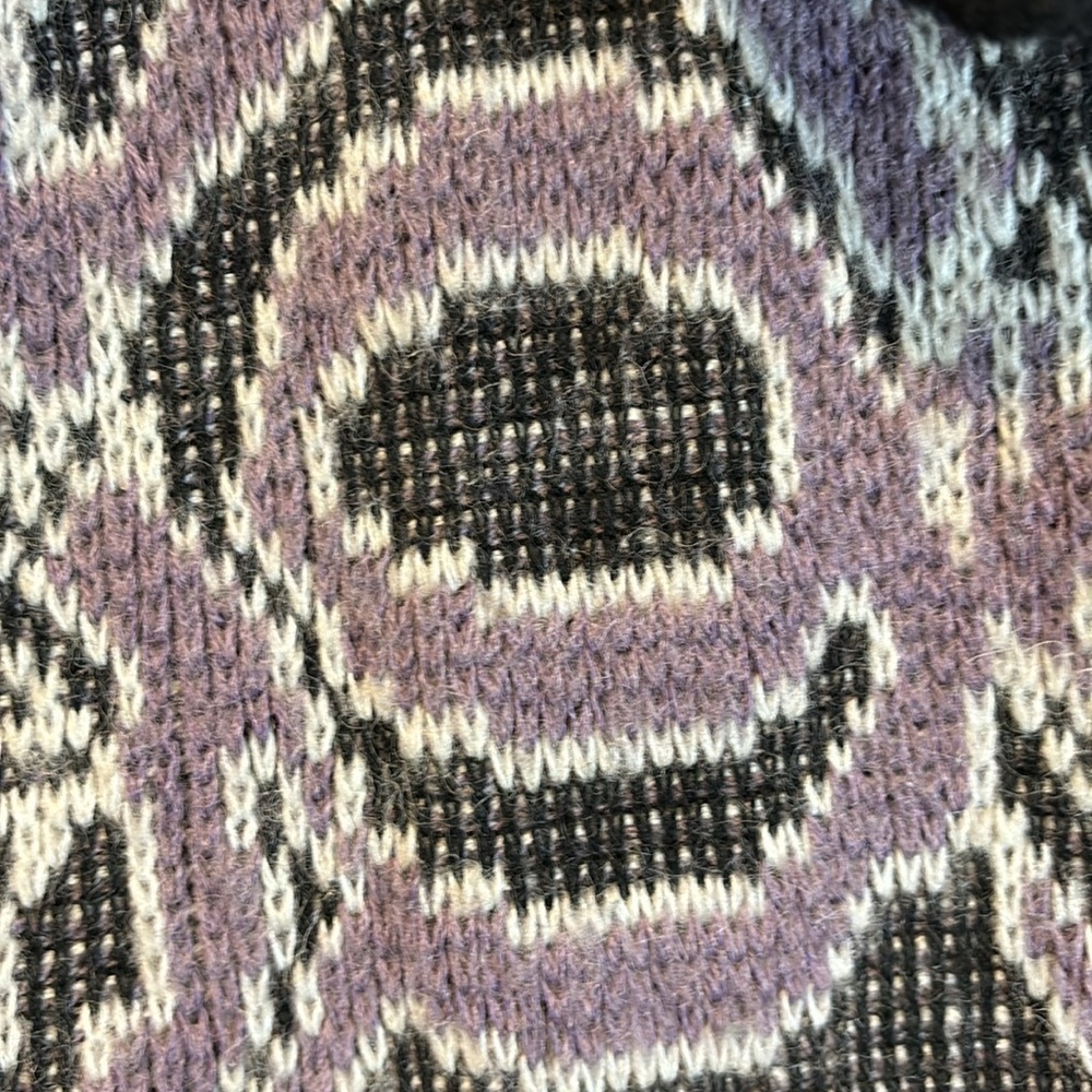 Vintage 80’s Biba Paris wool blend purple print cardigan size EU38 (US8/medium) - Picture 12 of 13